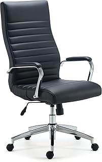 STAPLES Bentura Ergonomic Manager & Executive Office Chair, High Back Swivel, Adjustable Height, Bonded Leather, Black