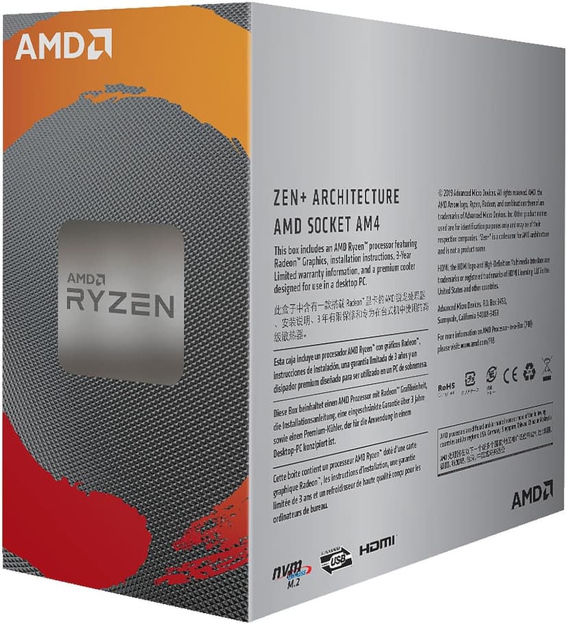 AMD Ryzen 3 3200G 4-core unlocked desktop processor with Radeon Graphics