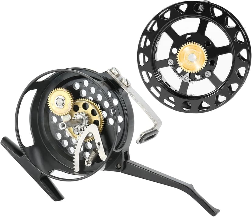 Semi-Automatic Fly Reel with Adjustable Drag Quick Spool Removal Made of CNC Machined Aluminum for Freshwater Lake River Trout Fly Fishing