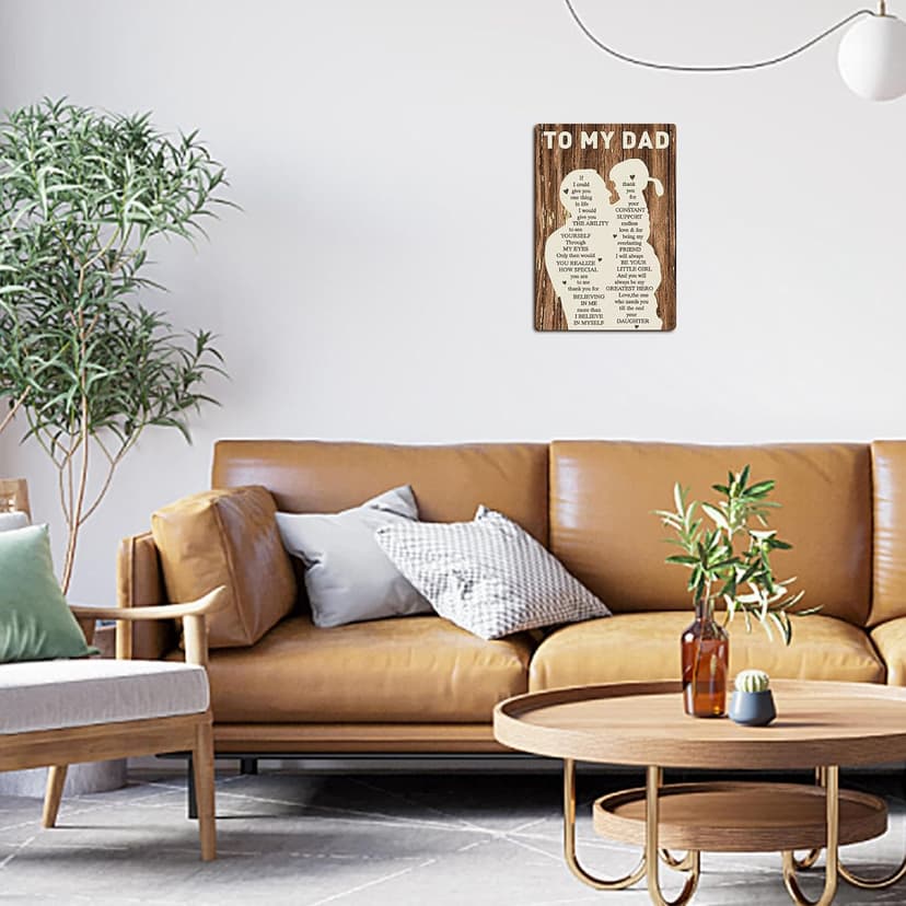 Gifts for Dad from Daughter Wife,12x8Inch Metal Tin Sign Novelty Vintage Plaque Decorative Gifts for Dad Husband,Meaningful Christmas Anniversary Birthday Father's Day Presents for Daddy Stepfather