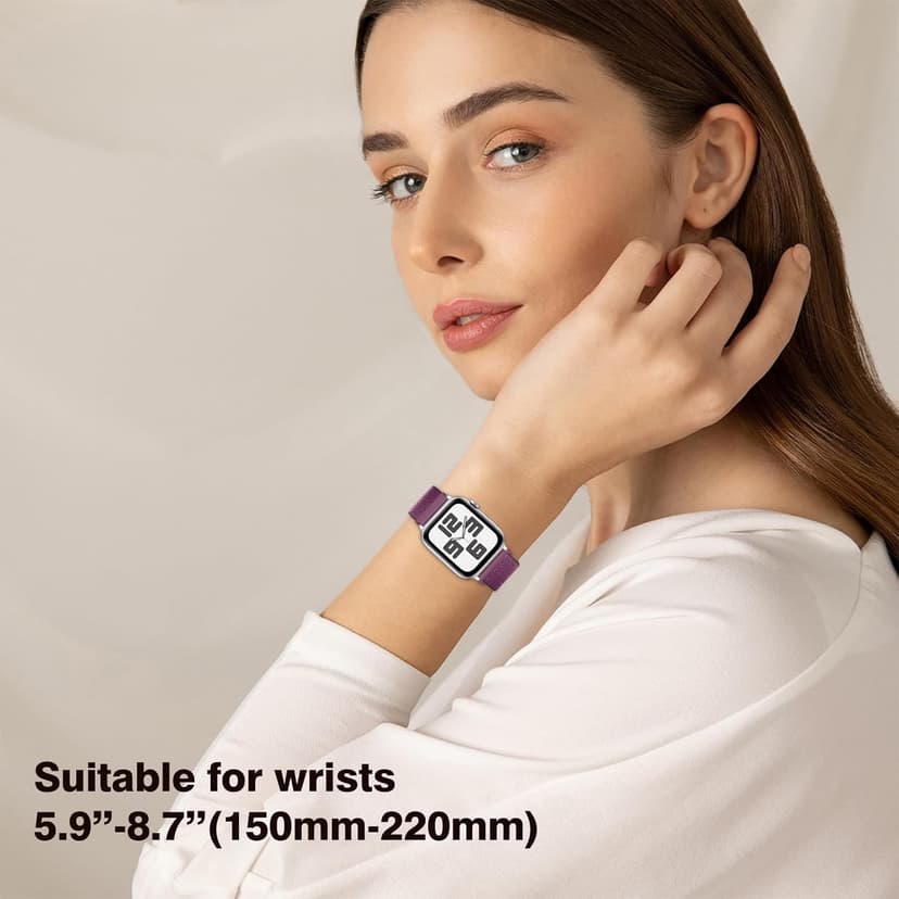 6 Pack Nylon Sport Loop Band Compatible with Apple Watch Band 38mm 40mm 41mm 42mm 44mm 45mm 46mm 49mm Women Men, Soft Adjustable Braided Replacement Straps for iWatch Series 11 10 9 8 7 6 5 4 3 2 1 SE Ultra