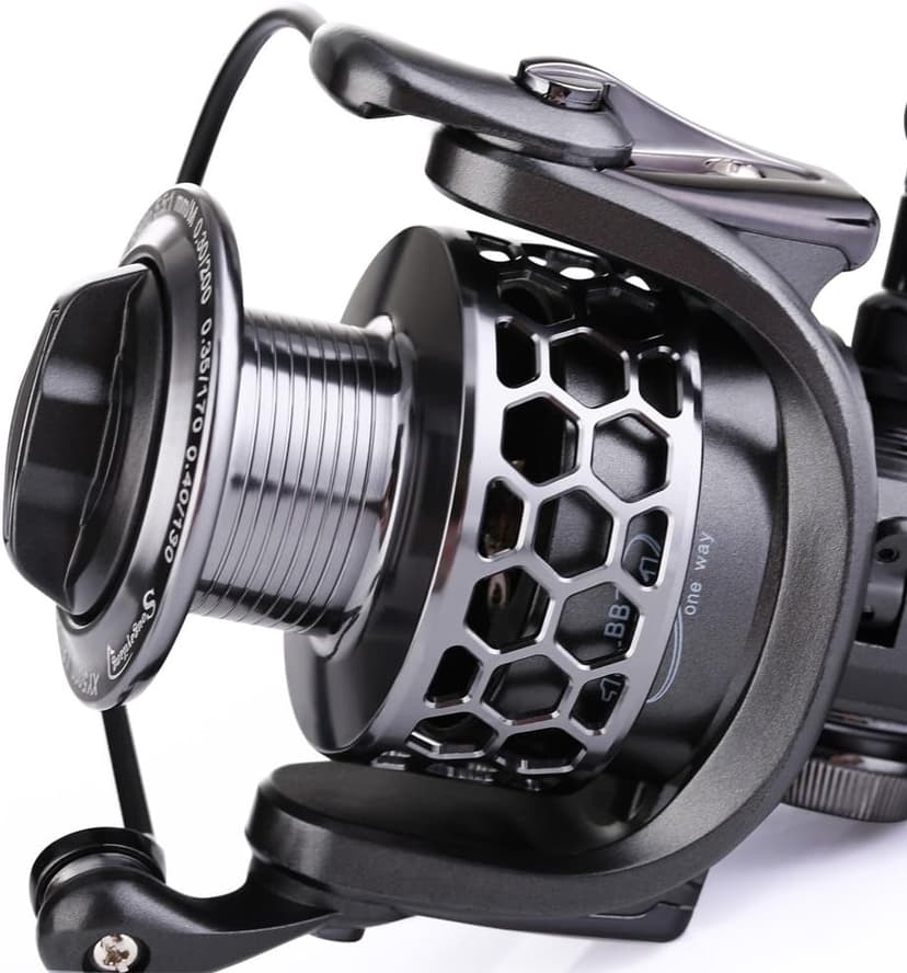 Sougayilang Fishing Reel 13+1BB Light Weight Ultra Smooth Aluminum Spinning Fishing Reel with Free Spare Graphite Spool