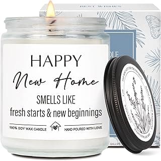 Happy New Home Candle Gifts for New Homeowners, First Apartment House Warming Gift for Women Men Couple Best Friends, Housewarming Decoration Lavender Scented Candle for First Time house-75