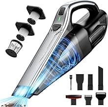 SAKOLD Car Vacuum Handheld Vacuum Cordless with Powerful Suction, Type-C Charge, 2 Suction Modes, 6-in-1 Portable Mini Vacuum for Home, Car, Office Desk, Keyboards