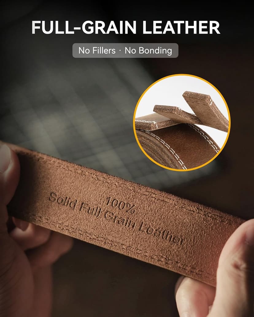 CHAOREN Mens Belts Leather - 35mm Genuine Leather Belt for Jeans - Men Gift for Casual Dress