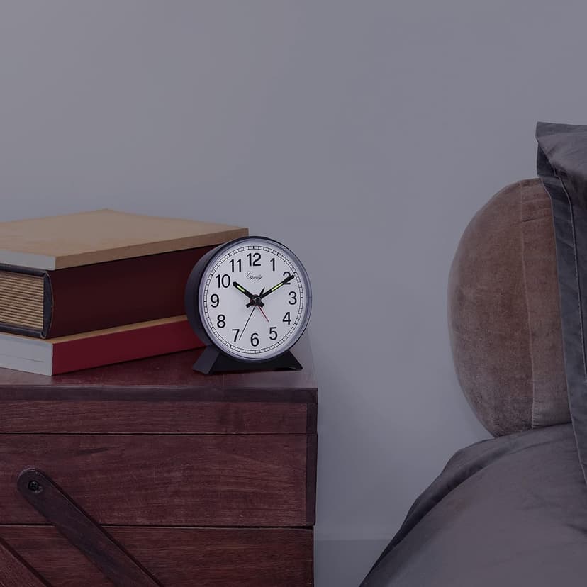 Equity 14075 Black Analog Wind-Up Alarm Clock