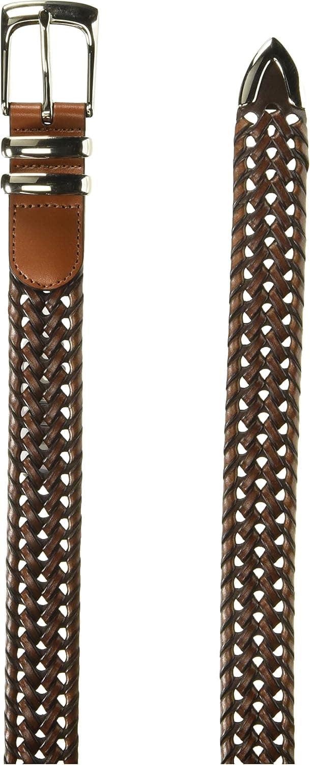 Perry Ellis Men's Portfolio Braided Leather Belt