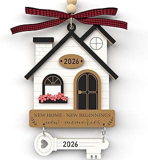 Housewarming Gifts for New Home - Housewarming Gift Presents for Women, Couple - New House New Beginning - Wooden Ornament House Warming Gifts New Home Ornament 2026 - New Home Owners Gift Ideas B0DNW6THX1