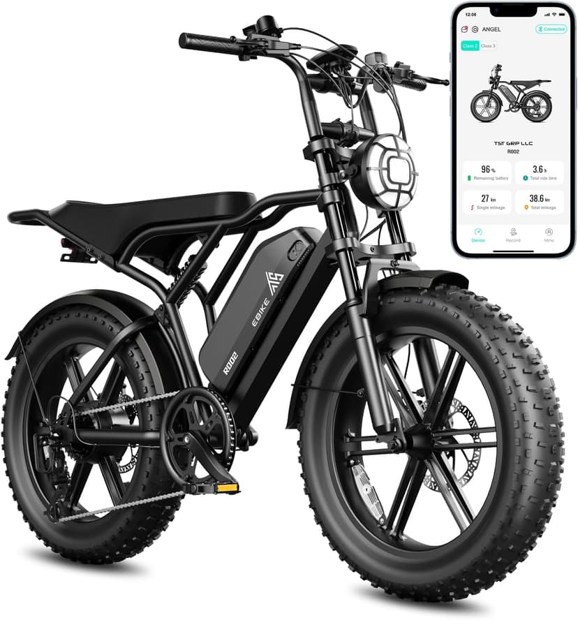 TST Electric Bike for Adults, 1500W Peak Motor 28 MPH 60/100 Miles Fat Tire Ebike with 48V 15Ah/25Ah Removable Battery 20" Electric Dirt Bike Hydraulic Suspension and 7-Speed