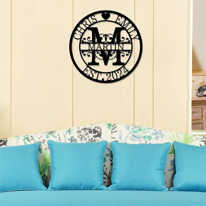 Custom Metal Signs | Personalized Monogram Name Sign | Wedding Gifts for Couples 2025 | Outdoor Wall Art for Family Name | Anniversary Wedding Gifts for Women, Wife, Parents, couple