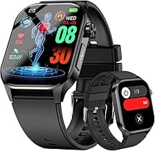 Advanced Health Smartwatch for Women Men with Real-Time Monitoring of Heart Rate, Blood Oxygen, Body Temperature, Blood Pressure, Sleep Auality and Stress Levels.Always-On Display, for Android & iOS