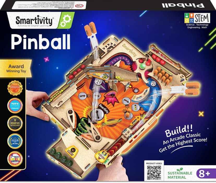Smartivity DIY Pinball Machine Toy for Ages 8-99 Year Old | Award Winning Arcade Game for Boys & Girls | Birthday Gift Ideas for Kids & Adults | STEM Toys I Fun Family & Party Game