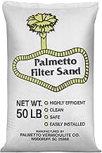 Palmetto Swimming Pool Filter Sand, 50 lb Bag – Natural Silica for Residential & Commercial Filtration Pump Systems – Screens Leaves, Oils, Dust & Hair for Clean and Clear Water