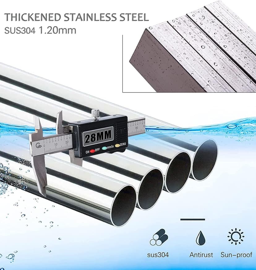 AUGMIRR Clothes Drying Racks Outdoor, 82 Inches Updated Version,Stainless Steel Laundry Drying Rack for Indoor Outdoor and The Balcony,Length Adjustable Saves Space,with Windproof Hooks(002)