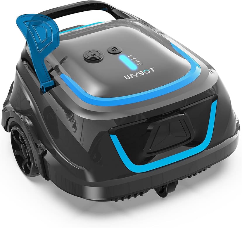 WYBOT A1 Robotic Pool Cleaner – Dual-Layer Filtration, Strong Suction, 130-Min Runtime, Cordless Pool Vacuum for Above-Ground & Flat Pools up to 1,100 Sq. Ft., 4 Cleaning Modes (Darkgrey)