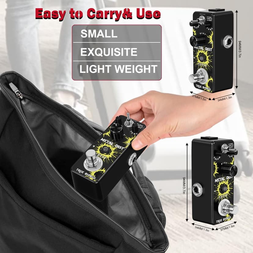 AFOT Vintage Distortion Pedal, Metal Distortion Pedal 3 Working Modes, Warm Smooth Wide Range of Vintage Distortion Sound, Mini Effect Pedal True Bypass