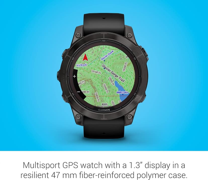 Garmin fēnix 7 Pro Sapphire Solar, Multisport GPS Smartwatch, Built-in Flashlight, Solar Charging Capability, Black