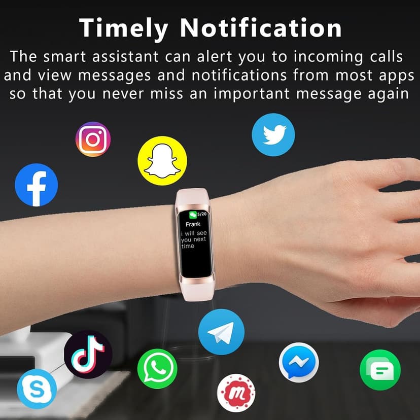 TROTY Fitness Tracker with Heart Rate/Blood Oxygen/Sleep Monitor, 20+ Sports Modes Smart Watches for Women/Men, Activity & Step Tracker Smart Watch for Android/iOS Phones