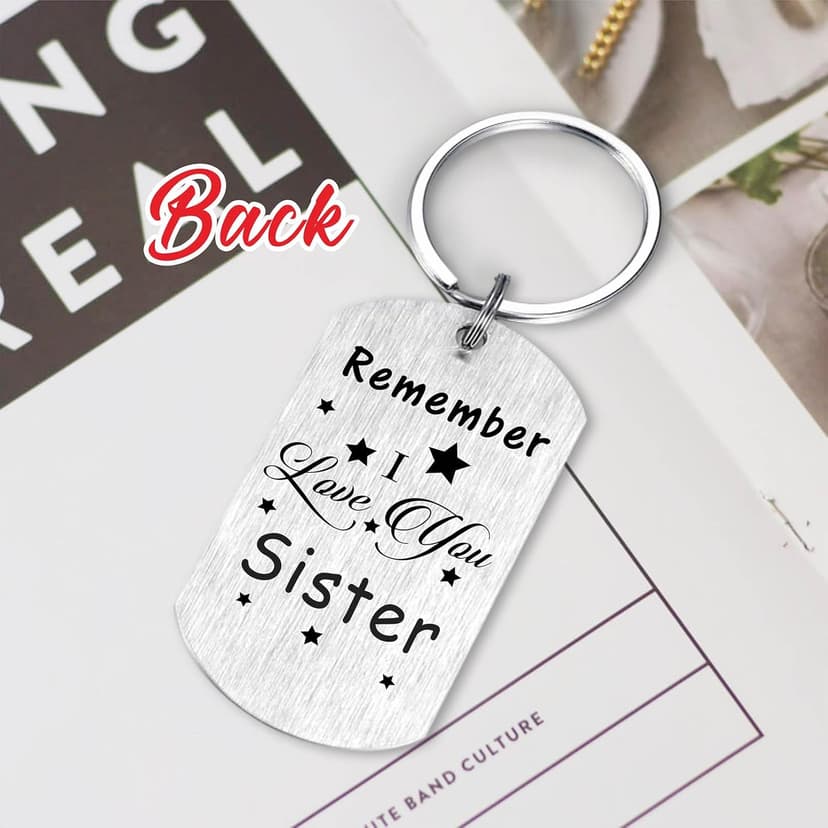 Resdink Sister Gifts for Girl Women - I Love My Sister Mothers Day Birthday Graduation Keychain, Proud of Best Sisters Present