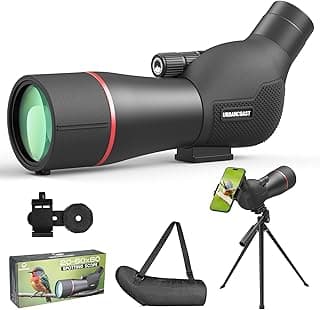 Spotting Scope 20-60x60mm - Waterproof IPX7 Spotter Scope with Phone Adapter and Tripod, Portable for Bird Watching Wildlife observing and Hiking, Black