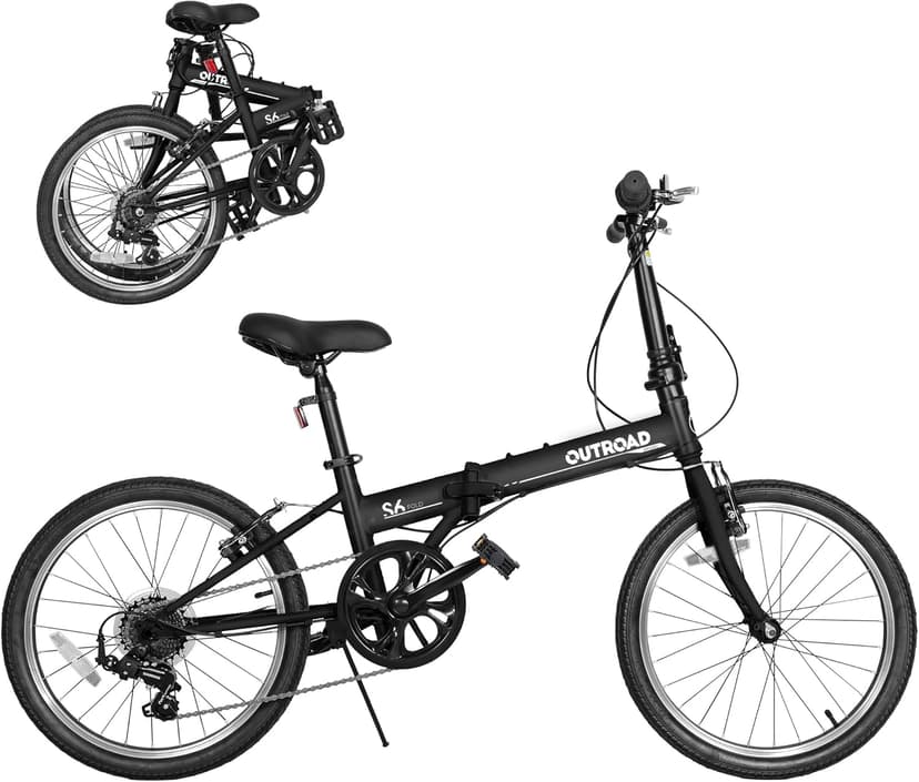 20-inch 7-Speed Folding Bike - Lightweight Aluminum Frame, Adjustable Stem, Easy Foldable Bicycle for Commuting & Storage, Multiple Colors
