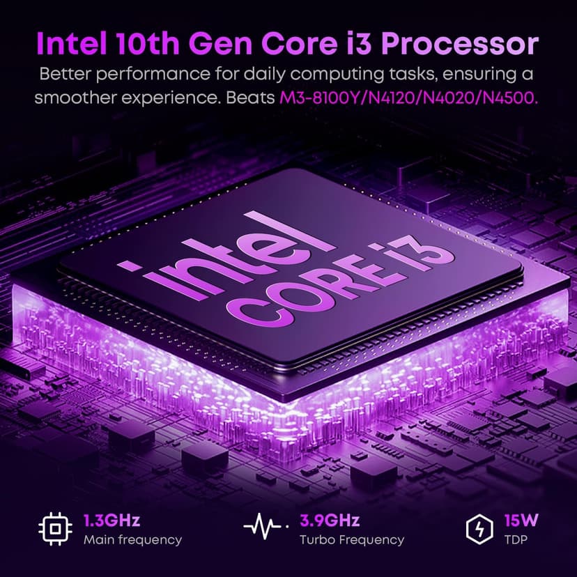 CHUWI Windows 11 Tablet 10.1'', 8GB RAM 256GB SSD, Intel Core i3 (3.9GHz), Expandable to 2TB, Windows Tablet PC, IPS HD Touchscreen, 4K HDMI, 5MP AF Camera, WiFi 6, BT5.3, USB3.2, with Case