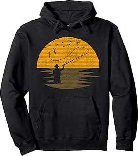 Fly Fishing Vintage Retro Trout Fishing Fisherman Gift Pullover Hoodie