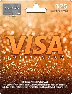 Visa Physical Gift Card $25 (plus $3.95 Purchase Fee) B07HJHK8Y5