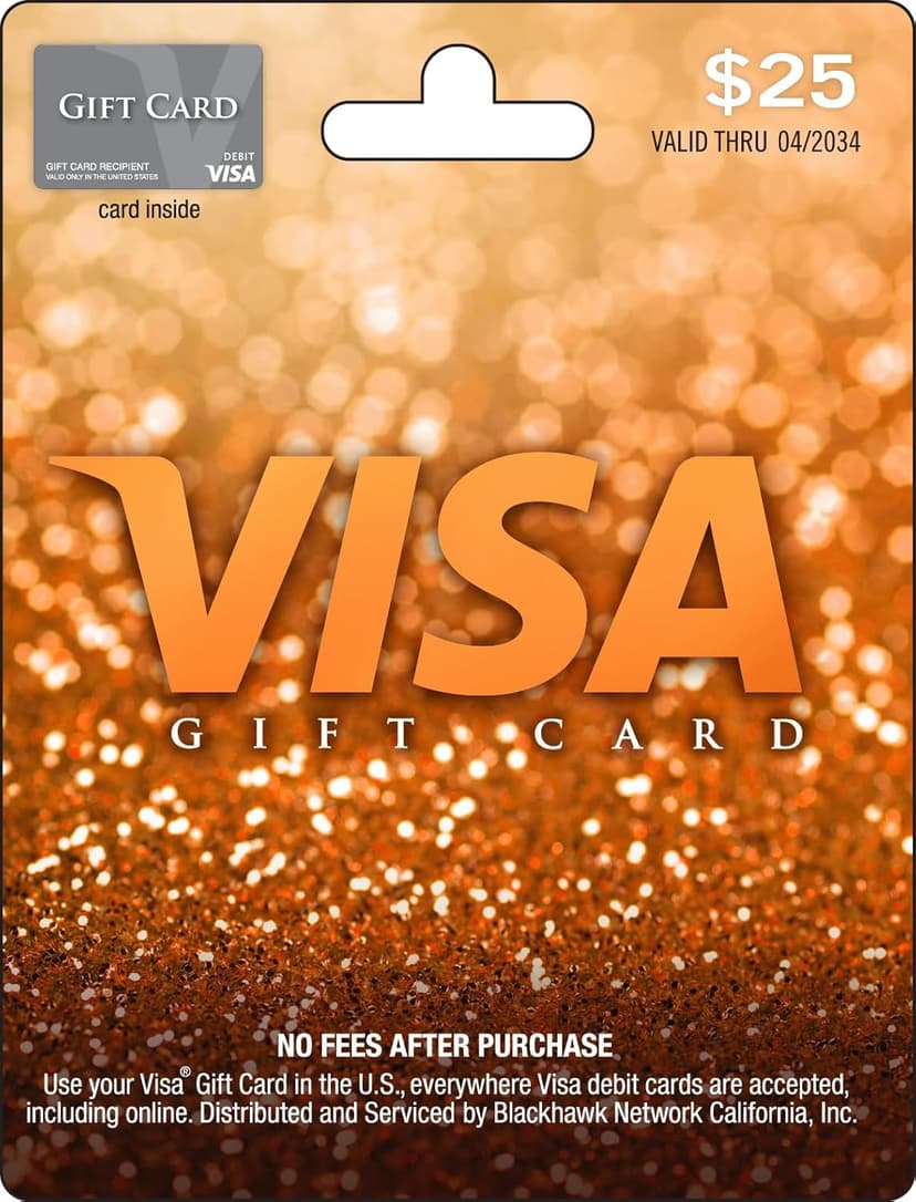 Visa Physical Gift Card $25 (plus $3.95 Purchase Fee) B07HJHK8Y5