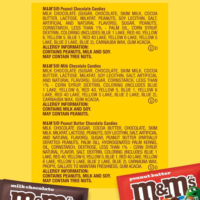 Real Milk Chocolate, Peanut, and Peanut Butter Candy, Individually Wrapped Packs for Sharing at Parties, Baking and Gifting M&M'S Milk Chocolate Candy, Bulk Candy Variety Pack, Full Size, Pack of 18 B004SK4KIG
