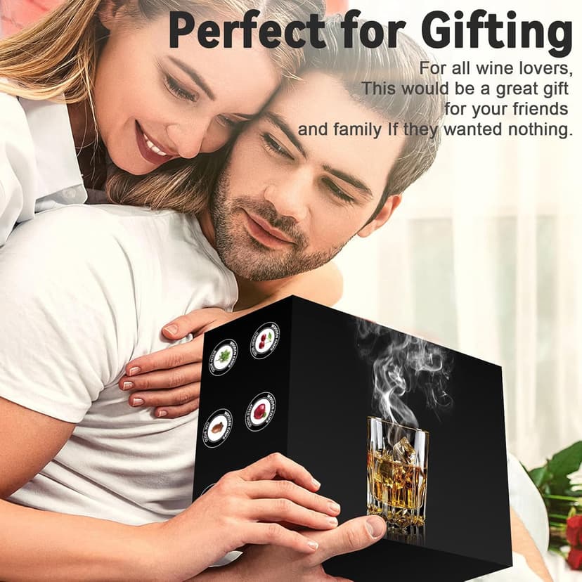 Electric Whiskey Smoker Kit with 6 Wood Chips, Electric Cocktail Smoker Kit Built-in Lighter, No Butane Needed, Gifts for Christmas, Gifts for Men, Dad, Husband