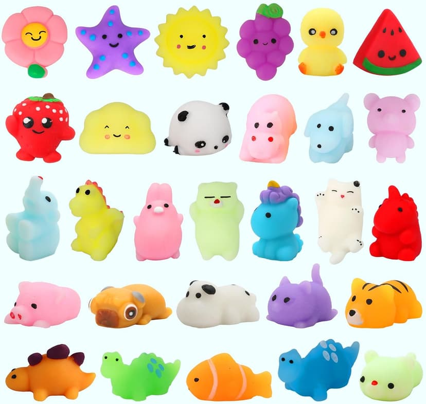 30 Pack Squishy Toys, Kawaii Squishies Party Favors for Kids 4-8 8-12 Treasure Box Toys for Classroom Birthday Xmas Gifts Goodie Bag Mini Animals Mochi Squishy Stress Relief Sensory Toys Random B0DG2VRFV7