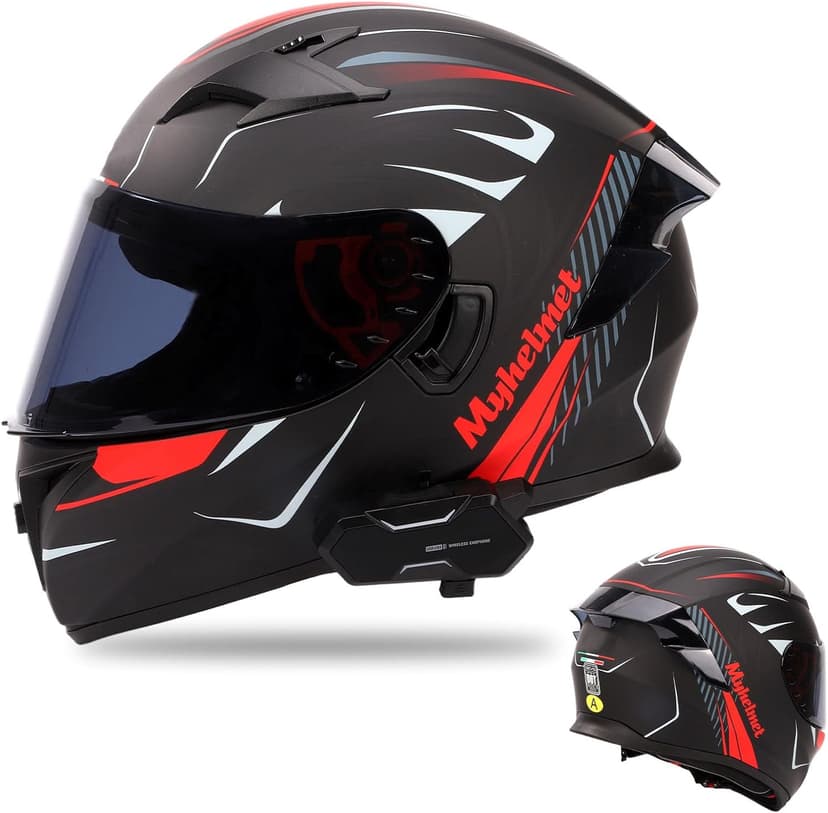 Bluetooth Motorcycle Helmet, Modular Motorcycle Helmet, DOT Approved Intercom System with Built-in Bluetooth