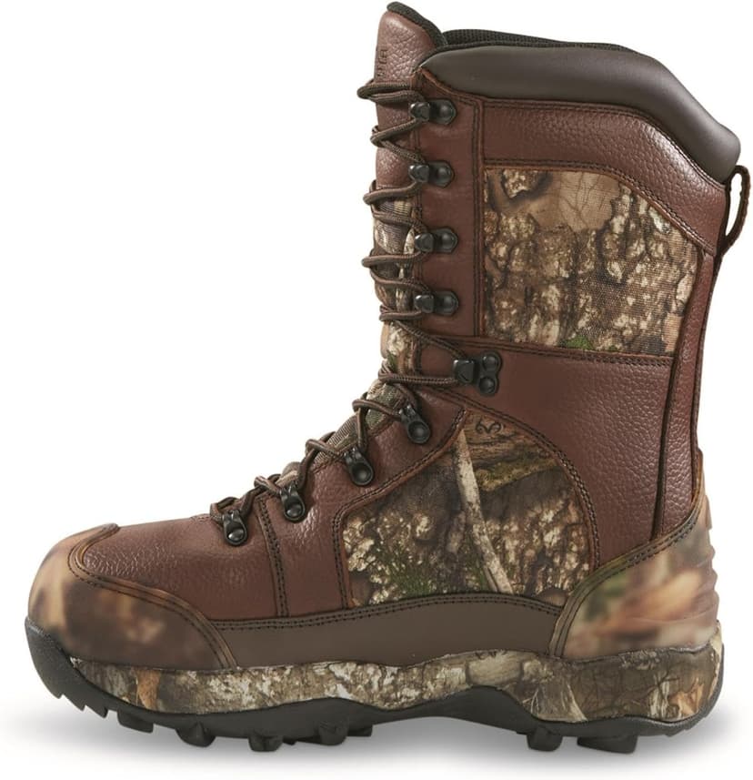 Guide Gear Leather Hunting Boots for Men Monolithic Extreme Waterproof Insulated, 2,400-gram Thinsulate Ultra