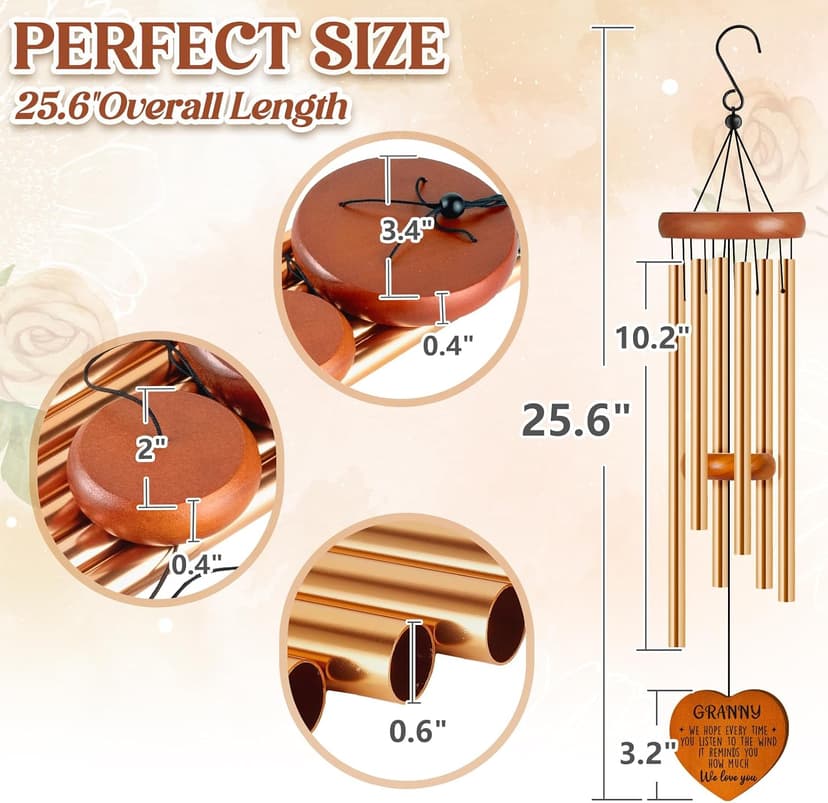 Gifts for Granny from Grandkids, Granny Gift Wind Chimes, Birthday, Retirement, Thanksgiving, Mothers Day, Grandparents Gifts from Grandchildren, Grandma Gift B0F87FQ1ZB