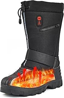 DEORFGO Heated Snow Boots for Men Women, Waterproof Insulated Shell, Hiking Winter Snow Boots, Insulated Fur Liner, Warm Outdoor Tall Boots