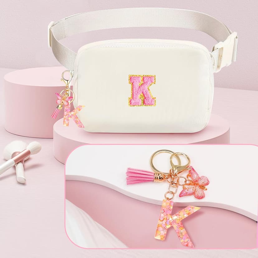 Teen Girl Gifts Trendy Stuff for 4 5 6 7 8 9 10 11 12 13 Year Old Girl, Initial Fanny Pack Necklace for Toddler Kids Christmas Birthday Gifts for Girls kids Initial Gift for 4-13 Teens (K) B0DT1179VN