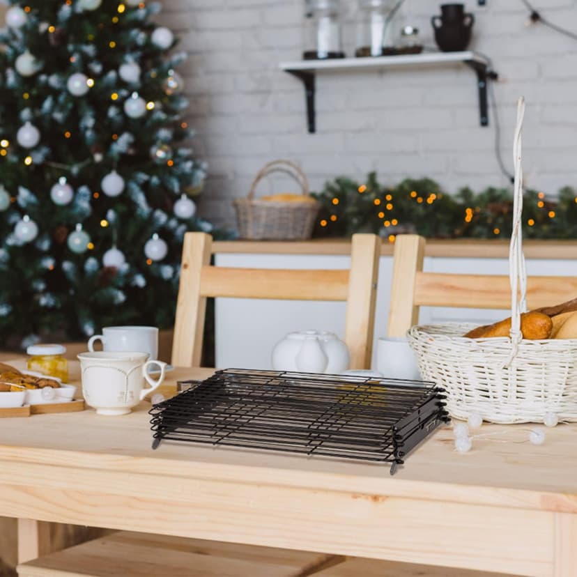 Geesta 2/3/4-Tier Upgraded Collapsible Cooling Rack with Adjustable 3 Setting Design Stackable Roasting Cooking Drying Wire Cooling Rack for Cookies Baking Gifts for Women B08BL5MP3Z