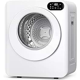 Euhomy 1.5 Cu.Ft Portable Clothes Dryer, 850W Clothes Dryer with Stainless Steel Drum, 4 Functions, LED Control, Drying Machine for Apartments, Laundry, Dorm, Small Space, White