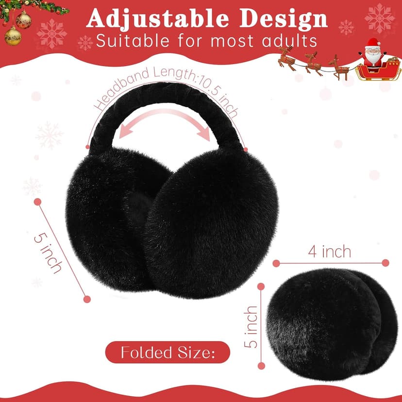 Nimalpal Ear Muffs for Winter Women - Adjustable Earmuffs for Women Winter Foldable