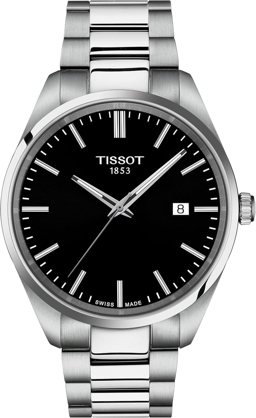 Tissot PR 100 40mm, Swiss Quartz Watch for Men, Stainless Steal Case, Black Dial, T1504101108100