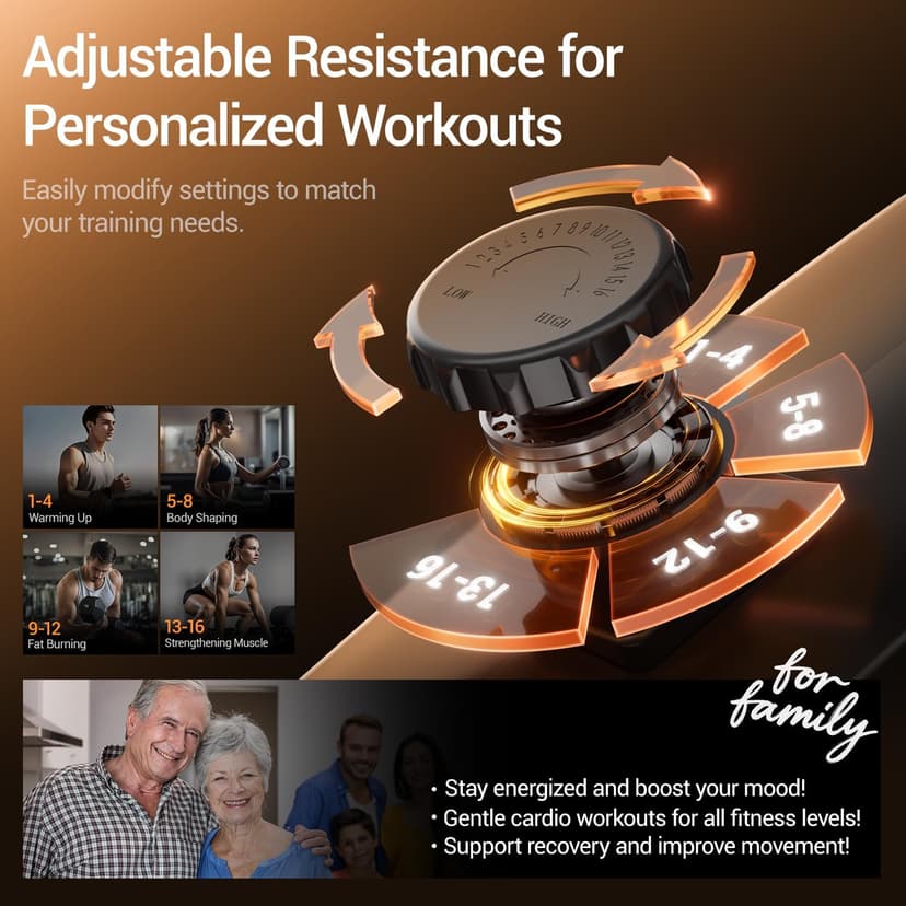 CURSOR FITNESS Recumbent Exercise Bike, Quiet Recumbent Stationary Bike for Adults & Seniors, Magnetic Stationary Bike with 16-Level Resistance, Supports 350LB, Heart Rate Handle & LCD Display