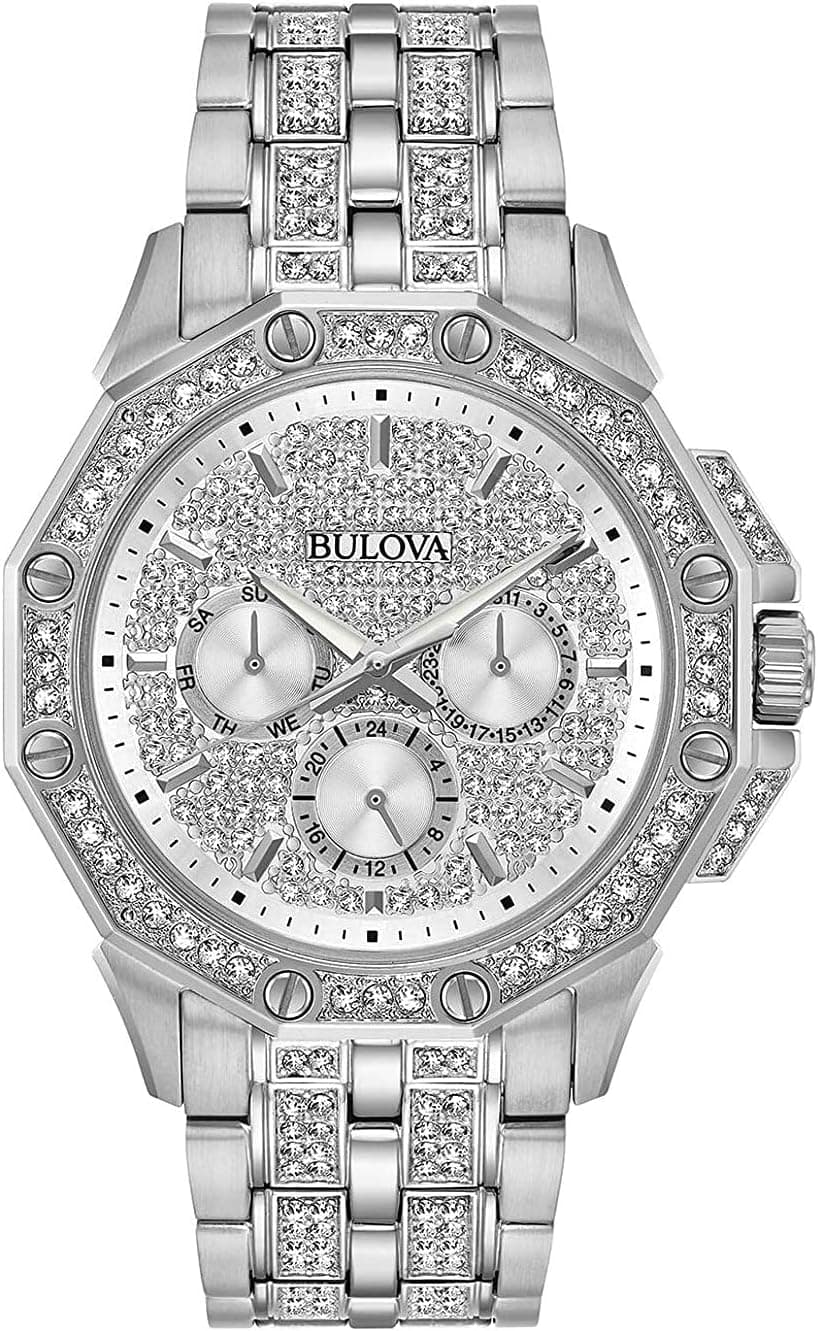 Bulova Men's Crystal Octava Chronograph Quartz Watch, Pave Crystal Dial