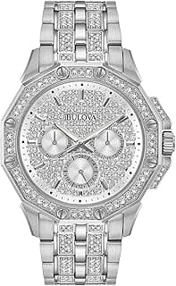 Bulova Men's Crystal Octava Chronograph Quartz Watch, Pave Crystal Dial