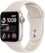 Apple Watch SE 2nd Gen (GPS, 40mm) - Starlight Case with Starlight Sport Band S/M (Renewed)