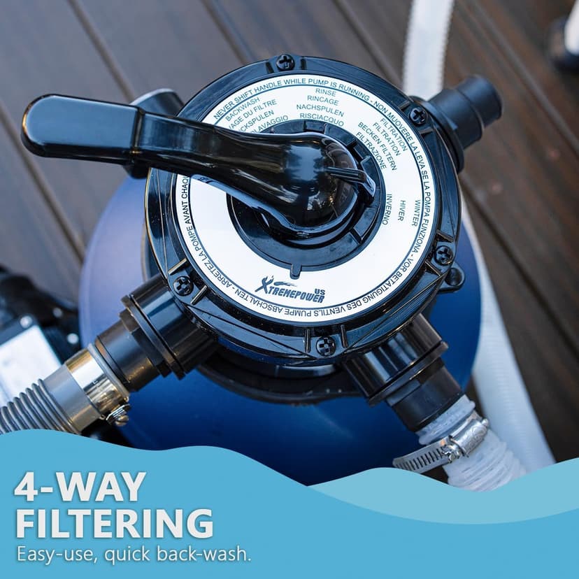 XtremepowerUS High-Flo Sand Filter Pump System 13" Filter Tank 10,000 Gal Above Ground Pool 3/4HP Pool Pump 2400GPH Flow