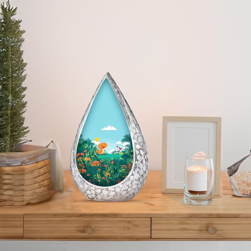 Dinosaur Burial Urn for Adult Ashes for Men & Women - Green or Blue Memorial Cremation Urns for Human Ashes Adult Grandmother - Small Decoration Urn for Human 3 Inch B0FG885R6D