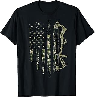 Camo American Flag Bowhunting Bow Archery Deer Hunting Gift T-Shirt