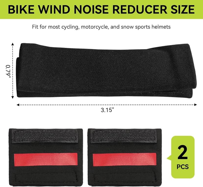 Cycling Wind Noise Blocker for Bike Helmet, Wind Noise Reducer Helmet Attachment, Wind Noise Reduction Accessories for Biking, Cycling Ear Wind Protection, 2 PCS