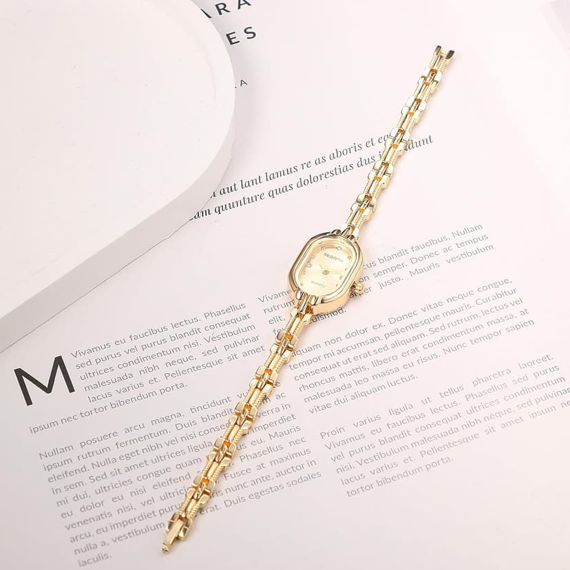 JewelryWe Square Small Ladies Watch: Quartz Analog Women Detachable Stainless Steel Band Tank Diamond Markers Vintage Bracelet Wristwatch